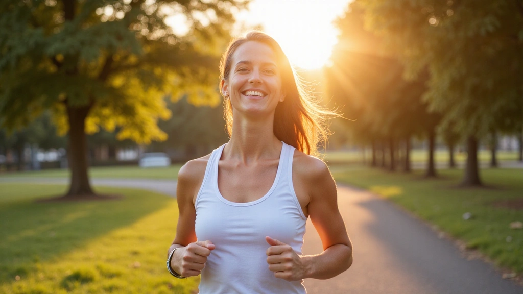 Eine glückliche, energiegeladene Person, die einen gesunden Lebensstil genießt.