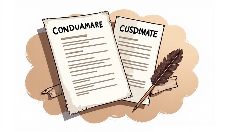 Illustration of legal documents and a handshake, symbolizing terms and conditions